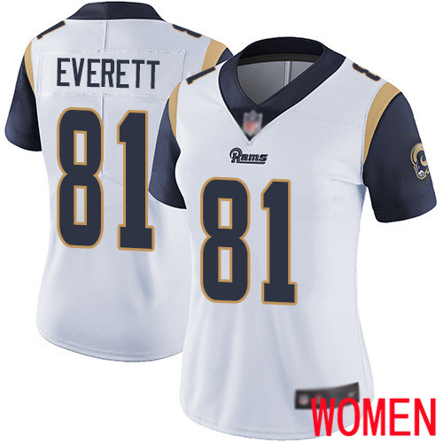 Los Angeles Rams Limited White Women Gerald Everett Road Jersey NFL Football #81 Vapor Untouchable
